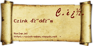 Czink Ádám névjegykártya